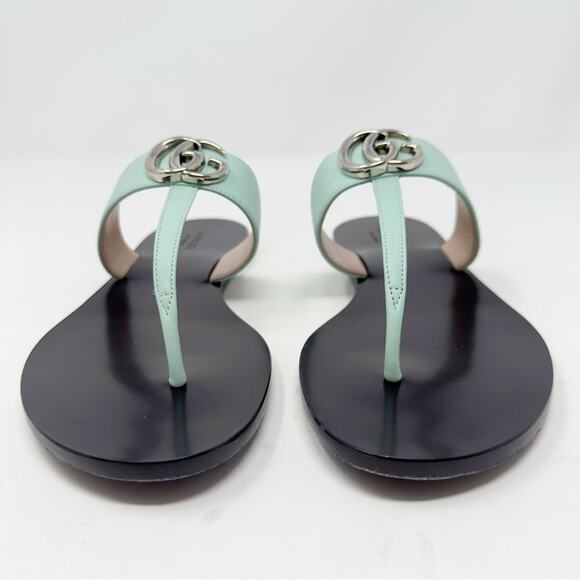 Gucci Flat Marmont Leather Thong Sandals Size 39 - Picture 4 of 7